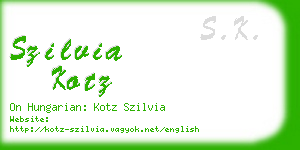 szilvia kotz business card